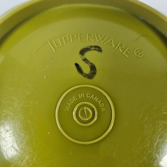 VTG Tupperware Servalier Bowl 858-1 W/ Lid 859-1 Avocado Green Made In Canada - Picture 8 of 13